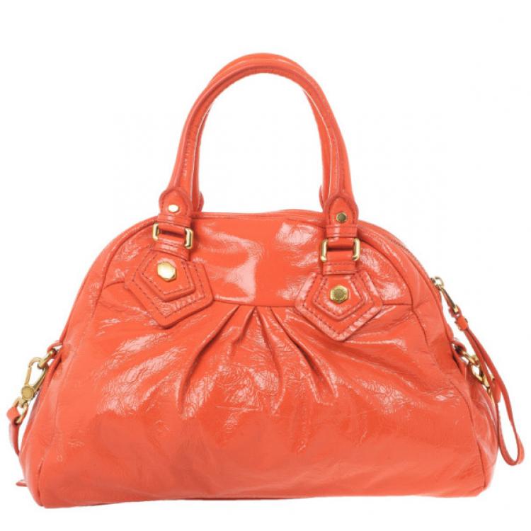Pre Owned Marc by Marc Jacobs Vibrant Orange Classic Q Baby Aidan Satchel