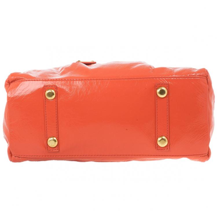 Pre Owned Marc by Marc Jacobs Vibrant Orange Classic Q Baby Aidan Satchel