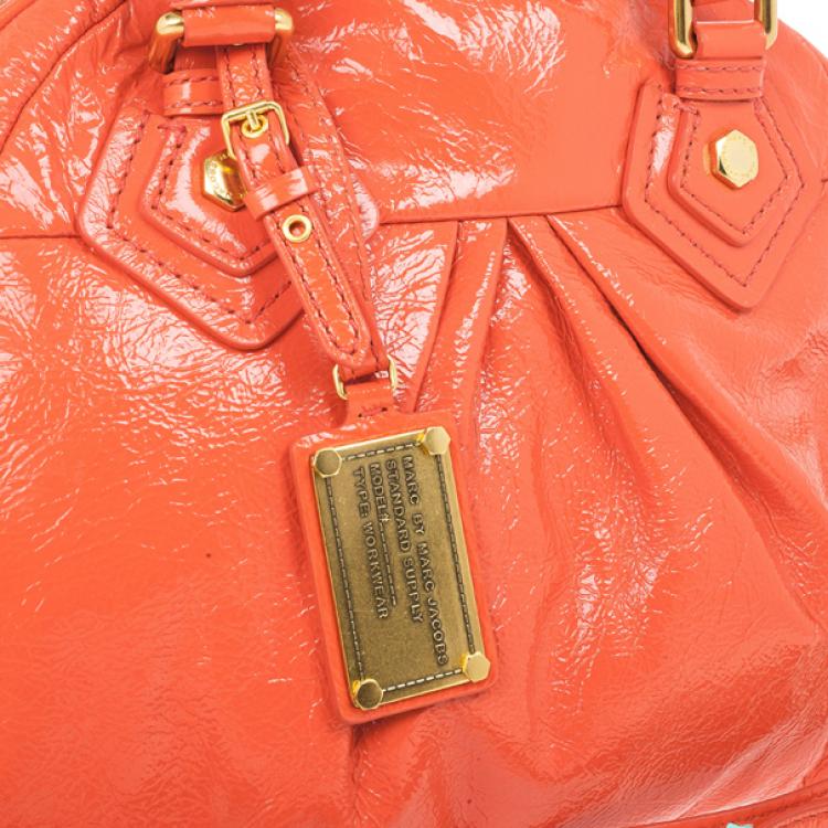 Pre Owned Marc by Marc Jacobs Vibrant Orange Classic Q Baby Aidan Satchel