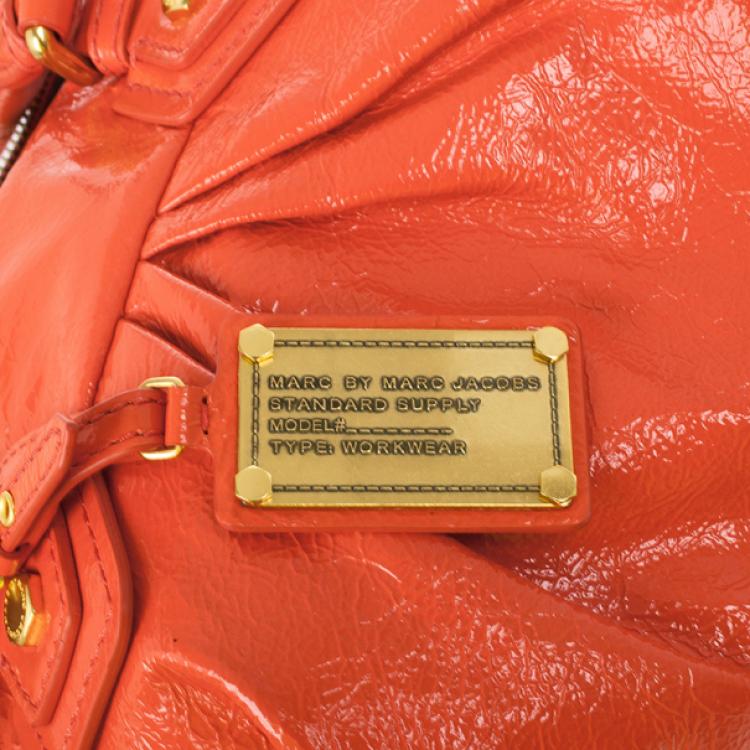 Pre Owned Marc by Marc Jacobs Vibrant Orange Classic Q Baby Aidan Satchel