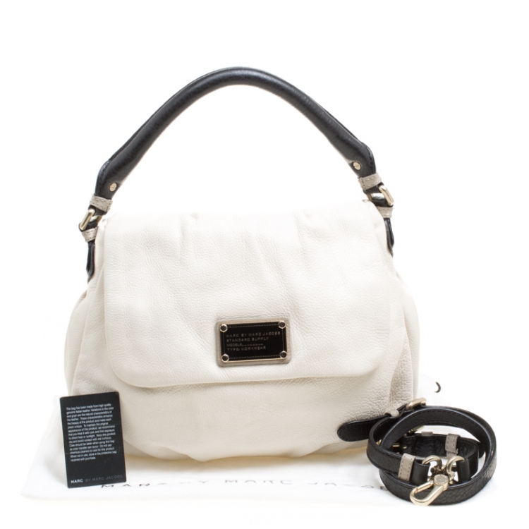 Pre Owned Marc by Marc Jacobs White Leather Classic Q Lil Ukita Top Handle Bag