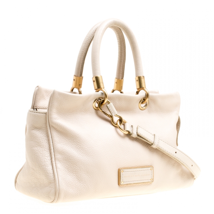 Pre Owned Marc by Marc Jacobs Beige Leather Too Hot To Handle Top Handle Bag