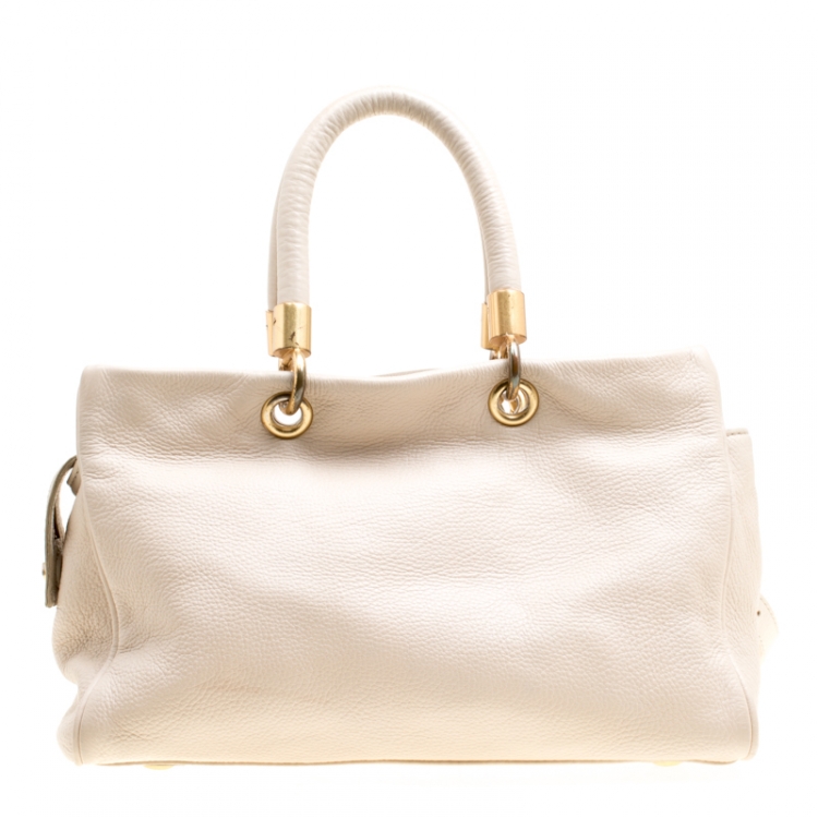 Pre Owned Marc by Marc Jacobs Beige Leather Too Hot To Handle Top Handle Bag