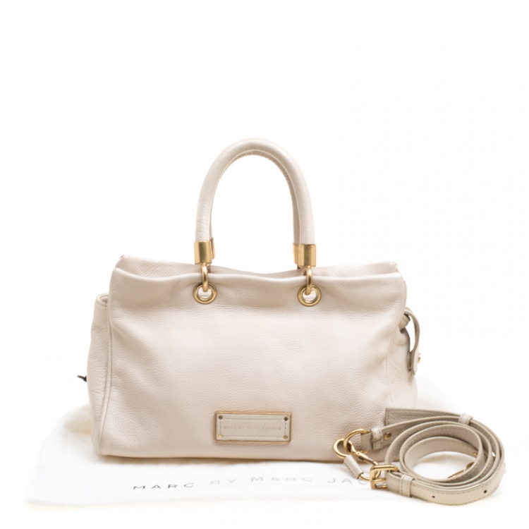 Pre Owned Marc by Marc Jacobs Beige Leather Too Hot To Handle Top Handle Bag