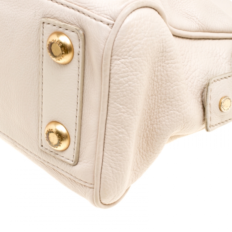 Pre Owned Marc by Marc Jacobs Beige Leather Too Hot To Handle Top Handle Bag