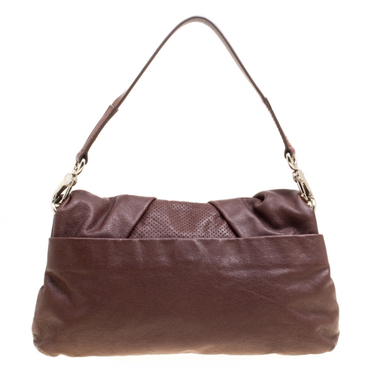 Pre Owned Marc by Marc Jacobs Brown Leather Hillsy Shoulder Bag