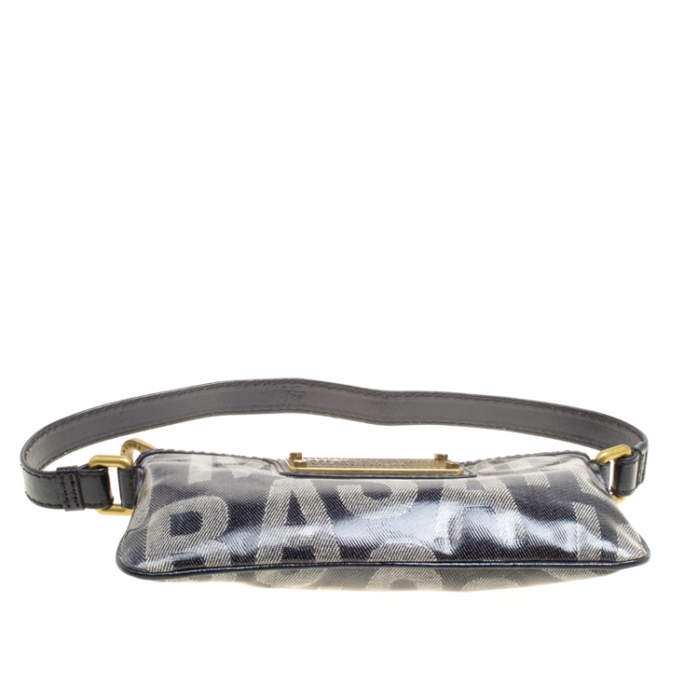 Pre Owned Marc by Marc Jacobs Blue Coated Canvas and Leather Pouch