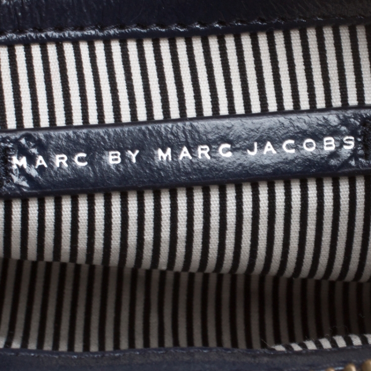 Pre Owned Marc by Marc Jacobs Blue Coated Canvas and Leather Pouch