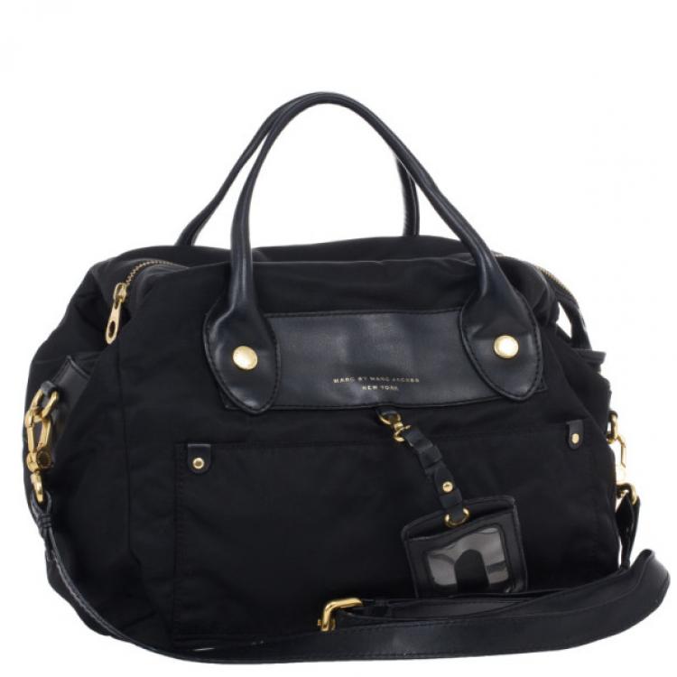 Pre Owned Marc by Marc Jacobs Black Preppy Nylon Pearl Satchel