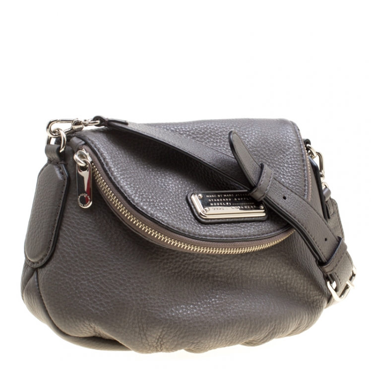 Pre Owned Marc by Marc Jacobs Grey Leather Classic Q Natasha Crossbody Bag