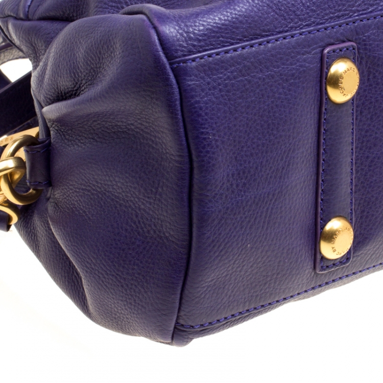 Pre Owned Marc by Marc Jacobs Purple Leather Classic Q Baby Groovee Bag