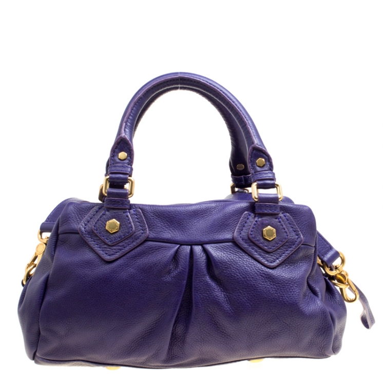 Pre Owned Marc by Marc Jacobs Purple Leather Classic Q Baby Groovee Bag