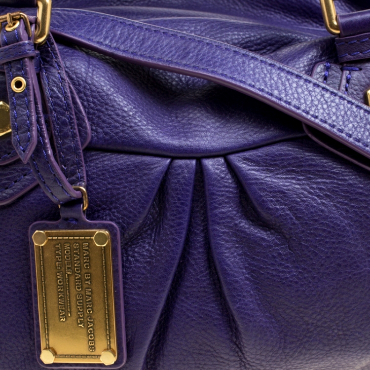 Pre Owned Marc by Marc Jacobs Purple Leather Classic Q Baby Groovee Bag