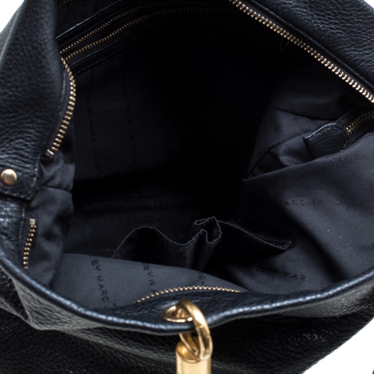 Pre Owned Marc by Marc Jacobs Black Leather Top Handle Bag