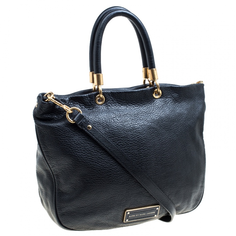 Pre Owned Marc by Marc Jacobs Black Leather Top Handle Bag