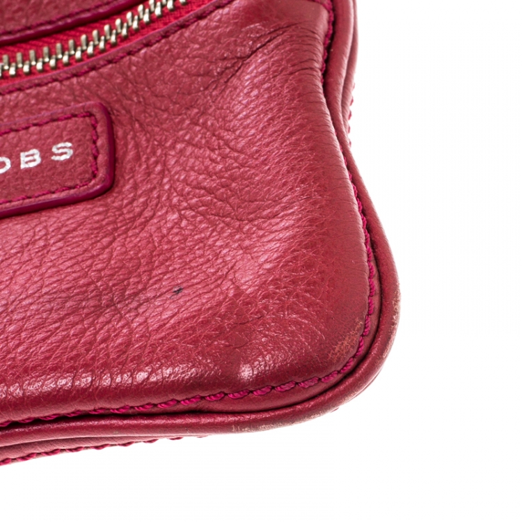 Pre Owned Marc by Marc Jacobs Pink Pebbled Leather Crossbody Bag