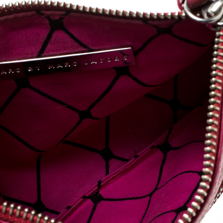 Pre Owned Marc by Marc Jacobs Pink Pebbled Leather Crossbody Bag