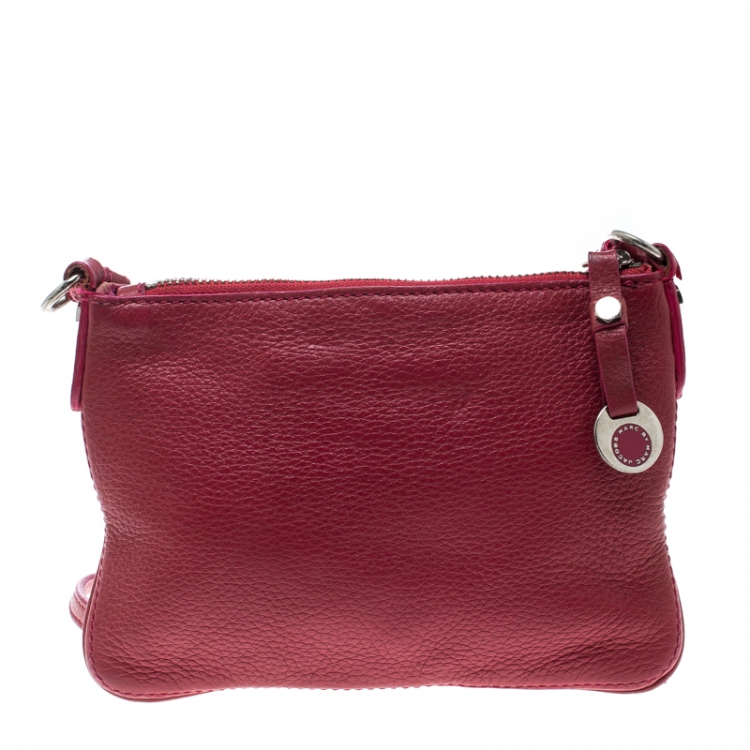 Pre Owned Marc by Marc Jacobs Pink Pebbled Leather Crossbody Bag