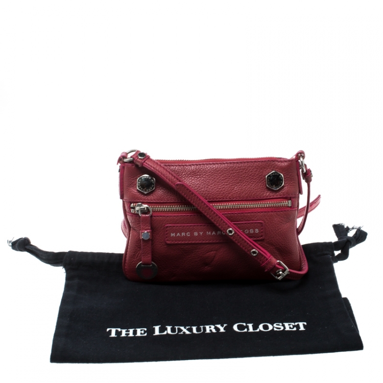 Pre Owned Marc by Marc Jacobs Pink Pebbled Leather Crossbody Bag