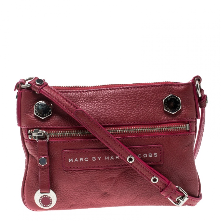 Pre Owned Marc by Marc Jacobs Pink Pebbled Leather Crossbody Bag