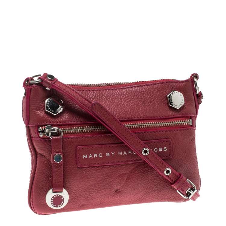 Pre Owned Marc by Marc Jacobs Pink Pebbled Leather Crossbody Bag