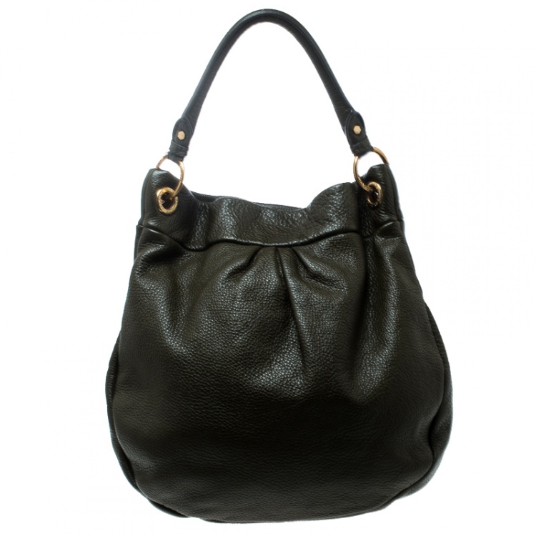 Pre Owned Marc by Marc Jacobs Olive Green Leather Classic Q Hillier Hobo