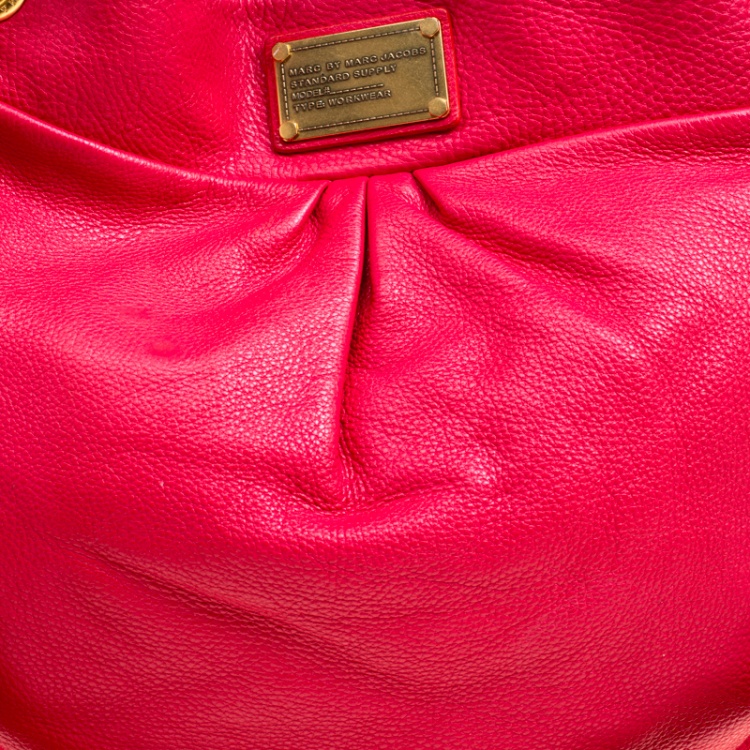 Pre Owned Marc by Marc Jacobs Red Leather Classic Q Hillier Hobo