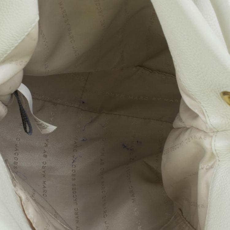 Pre Owned Marc by Marc Jacobs White Classic Q Hillier Hobo