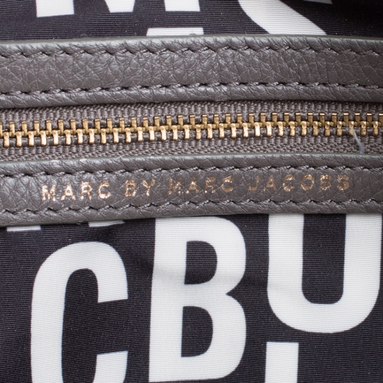 Pre Owned Marc by Marc Jacobs Grey Leather Classic Q Baby Groovee Satchel