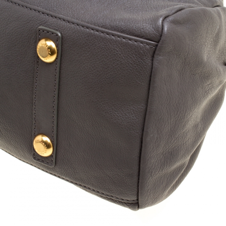Pre Owned Marc by Marc Jacobs Grey Leather Classic Q Baby Groovee Satchel