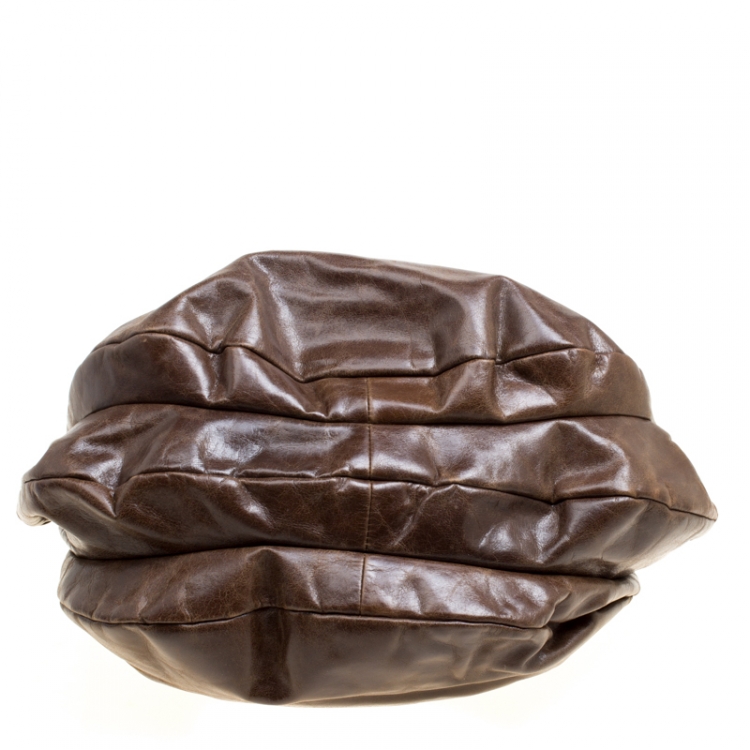 Pre Owned Marc by Marc Jacobs Brown Glazed Leather Hobo
