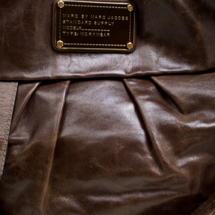 Pre Owned Marc by Marc Jacobs Brown Glazed Leather Hobo