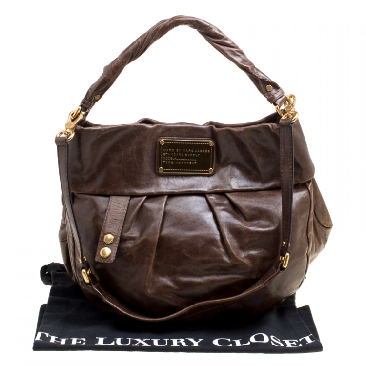 Pre Owned Marc by Marc Jacobs Brown Glazed Leather Hobo