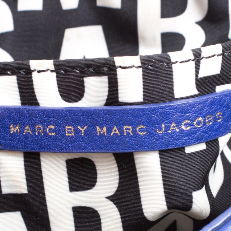 Pre Owned Marc By Marc Jacobs Blue/Turquoise Leather Crossbody Bag