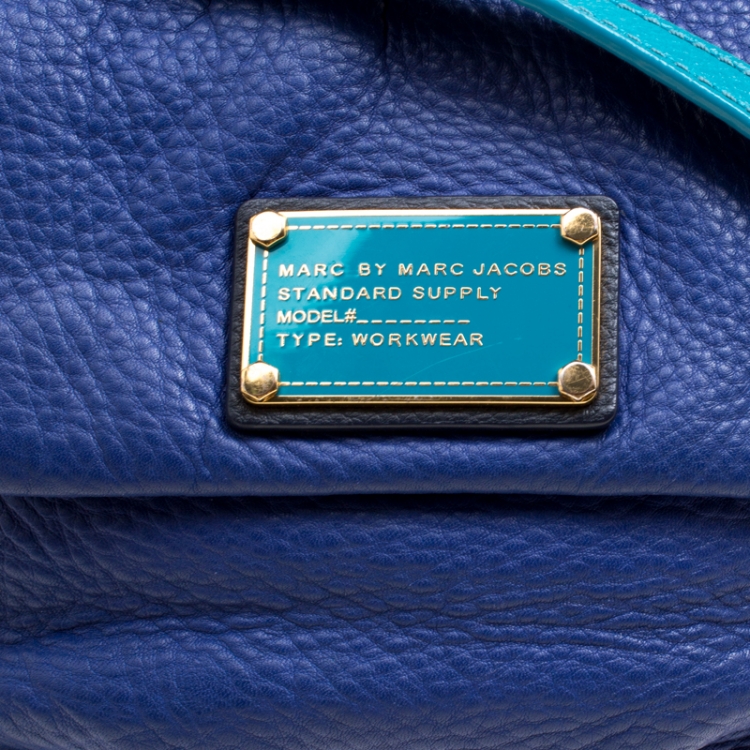 Pre Owned Marc By Marc Jacobs Blue/Turquoise Leather Crossbody Bag