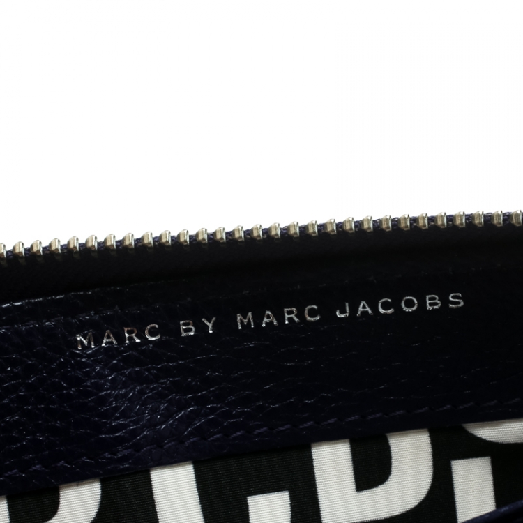 Pre Owned Marc by Marc Jacobs Purple Leather Zip Around Wallet 