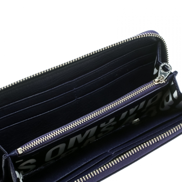 Pre Owned Marc by Marc Jacobs Purple Leather Zip Around Wallet 