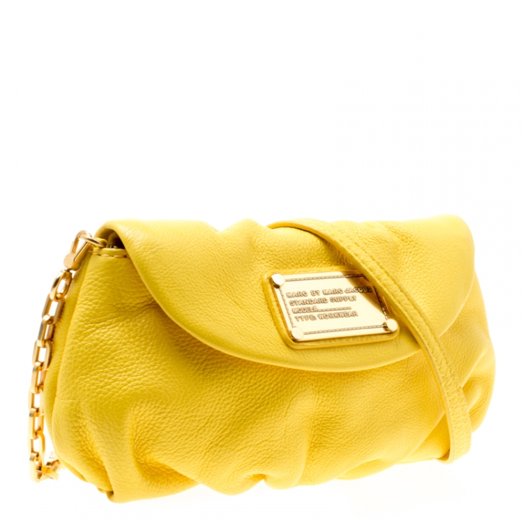 Pre Owned Marc by Marc Jacobs Yellow Leather Classic Q Karlie Crossbody Bag