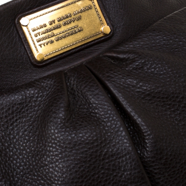 Pre Owned Marc by Marc Jacobs Dark Brown Leather Classic Q Hillier Hobo