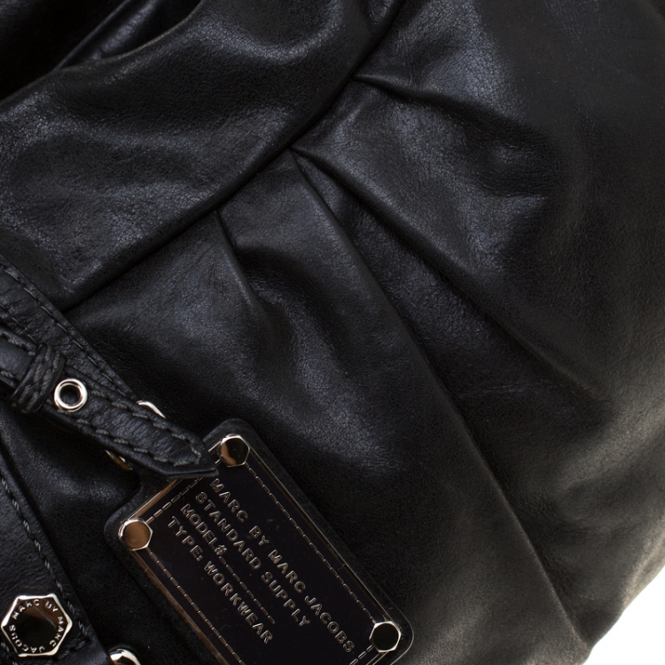 Pre Owned Marc by Marc Jacobs Black Leather Top Handle Bag