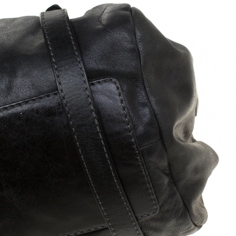 Pre Owned Marc by Marc Jacobs Black Leather Top Handle Bag