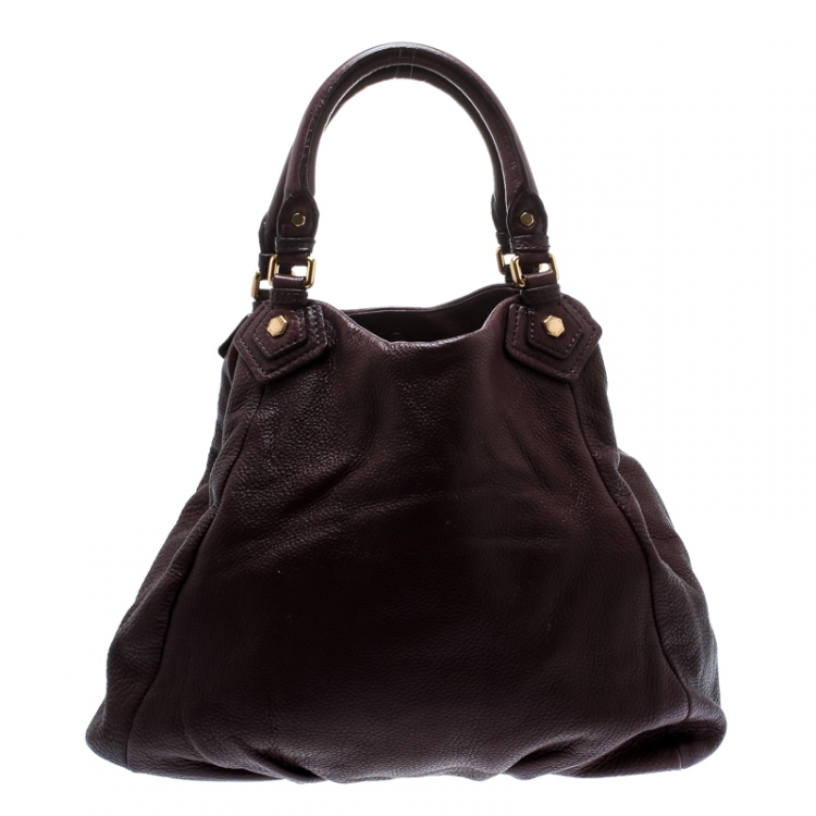 Pre Owned Marc By Marc Jacobs Purple Leather Francesca Tote