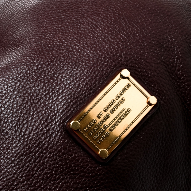 Pre Owned Marc By Marc Jacobs Purple Leather Francesca Tote