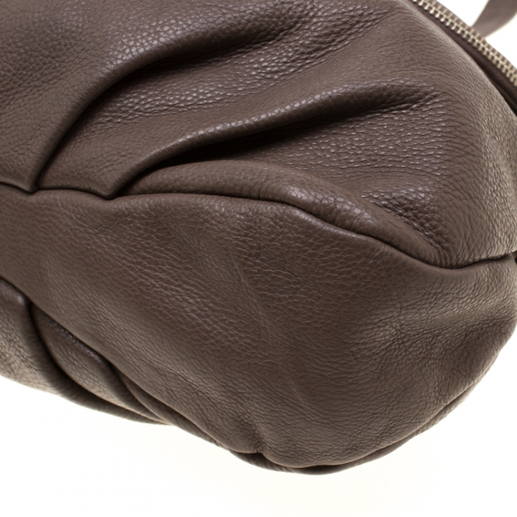 Pre Owned Marc by Marc Jacobs Dark Beige Leather Classic Q Natasha Crossbody Bag