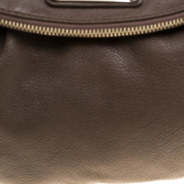 Pre Owned Marc by Marc Jacobs Dark Beige Leather Classic Q Natasha Crossbody Bag
