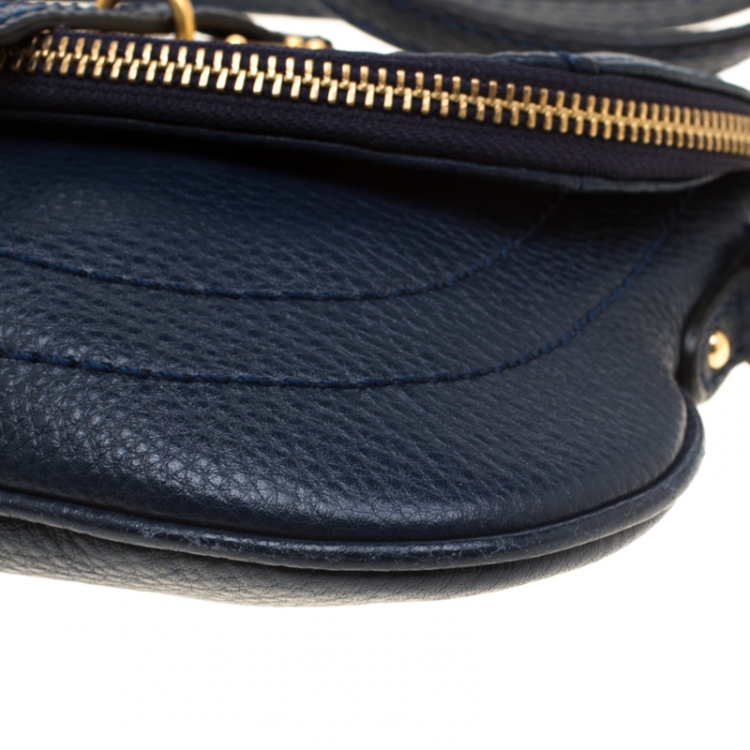 Pre Owned Marc by Marc Jacobs Blue Leather Petal to the Metal Flap Crossbody Bag 