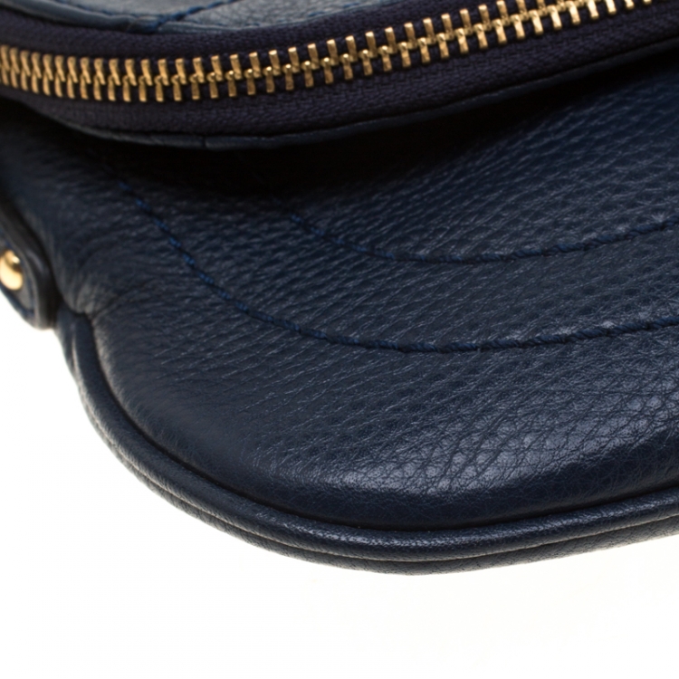Pre Owned Marc by Marc Jacobs Blue Leather Petal to the Metal Flap Crossbody Bag 