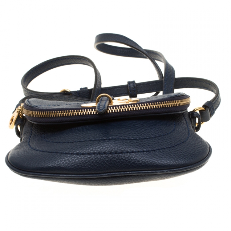 Pre Owned Marc by Marc Jacobs Blue Leather Petal to the Metal Flap Crossbody Bag 
