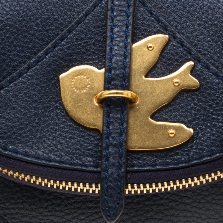 Pre Owned Marc by Marc Jacobs Blue Leather Petal to the Metal Flap Crossbody Bag 