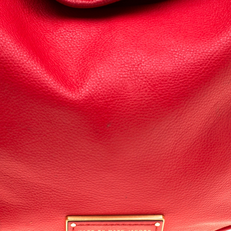 Pre Owned Marc by Marc Jacobs Red Leather Too Hot To Handle Hobo Bag